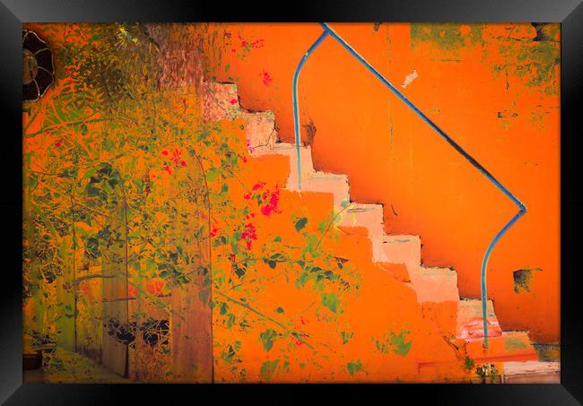 Orange Stairway Framed Print by kevin marston