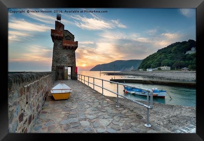 Rhenish Tower at Lymouth in Devon Framed Print by Helen Hotson