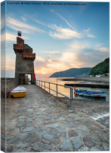 Lynmouth at Sunrise Canvas Print by Helen Hotson
