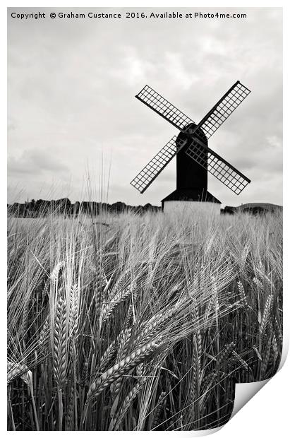 Windmill and Barley Print by Graham Custance