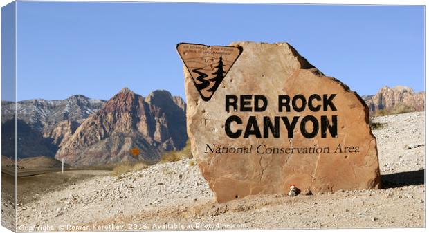 Red rock canyon near Las-Vegas, Nevada Canvas Print by Roman Korotkov