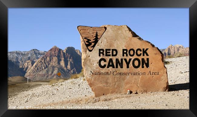 Red rock canyon near Las-Vegas, Nevada Framed Print by Roman Korotkov