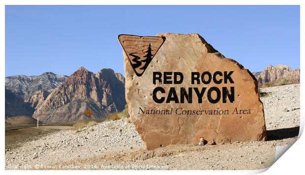 Red rock canyon near Las-Vegas, Nevada Print by Roman Korotkov