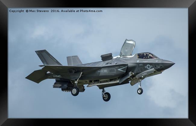 Lockheed Martin f35 of the USMC in the hover Framed Print by Max Stevens