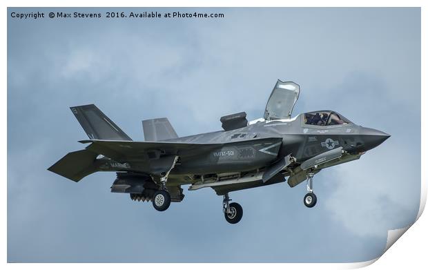 Lockheed Martin f35 of the USMC in the hover Print by Max Stevens