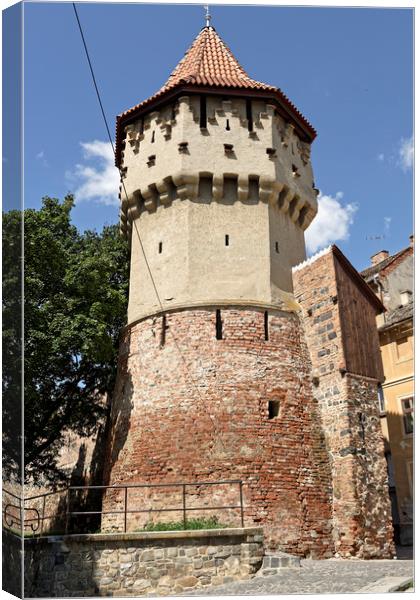 Old Town Sibiu Romania Fortress Tower Canvas Print by Adrian Bud