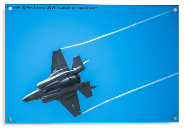 Lockheed Martin F35 fast pass at Farnborough 2016 Acrylic by Max Stevens