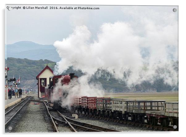 David Lloyd George steam engine . Acrylic by Lilian Marshall