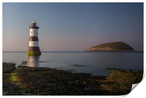 Penmon Lighthouse on Anglesey Print by Eric Pearce AWPF
