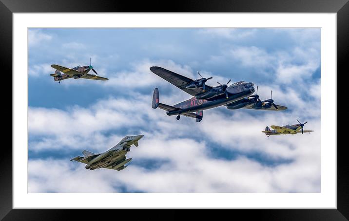 Lancaster Bomber PA474 in special formation Framed Mounted Print by Andrew Scott