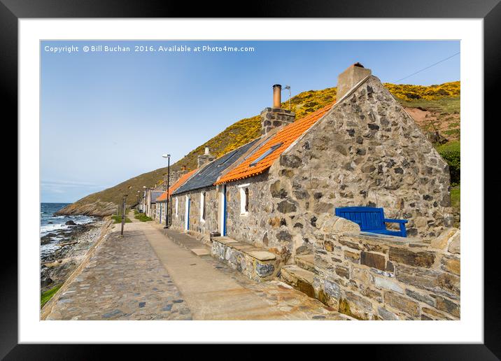 FIshermen's Cottages Framed Mounted Print by Bill Buchan