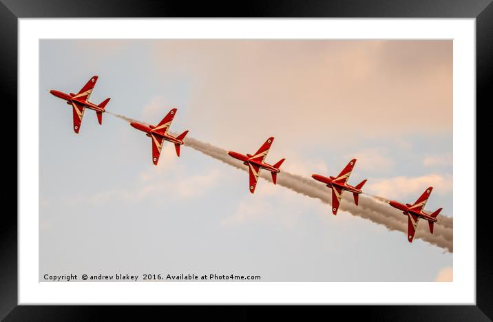 Red Arrows Enid across the sky Framed Mounted Print by andrew blakey