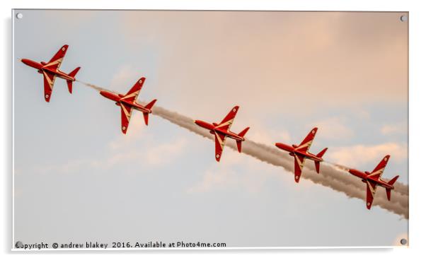 Red Arrows Enid across the sky Acrylic by andrew blakey