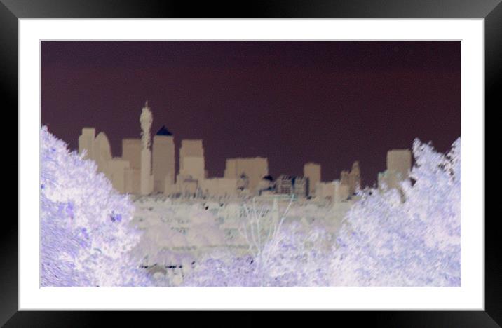 Negativecity - London Skyline Framed Mounted Print by Chris Day