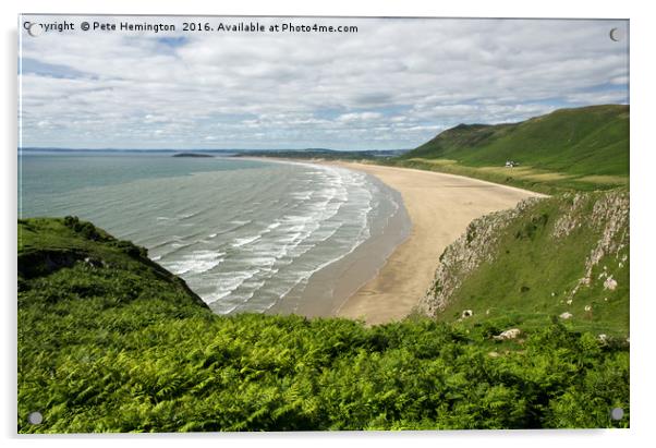 Rhossili in the Gower Acrylic by Pete Hemington