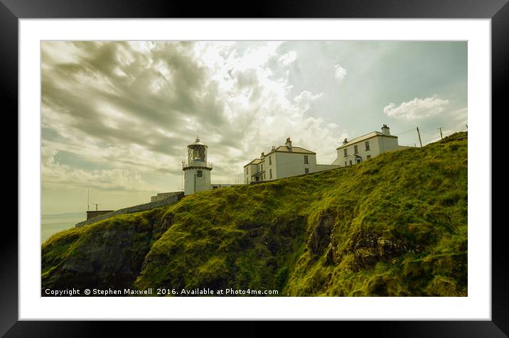 Blackhead Lighthouse Framed Mounted Print by Stephen Maxwell