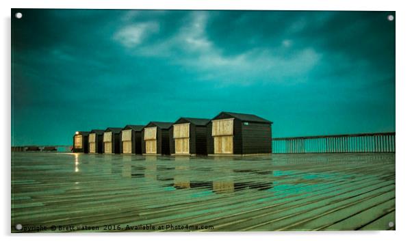 beach huts at hastings pier  Acrylic by Brett watson