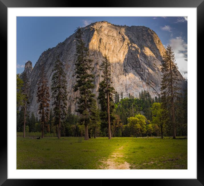 Cathedral Rocks path, Yosemite National Park Framed Mounted Print by Gareth Burge Photography