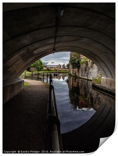 Canal Bridge Reflections Print by Sandra Pledger