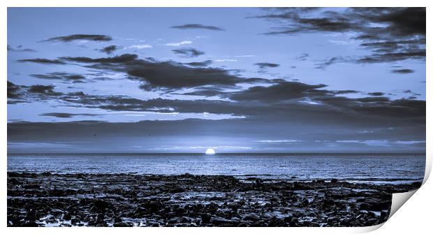 Seascape Sunrise in Blue Print by Naylor's Photography