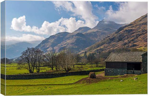 The Great Langdale Valley and Pikes Lake District Canvas Print by Nick Jenkins