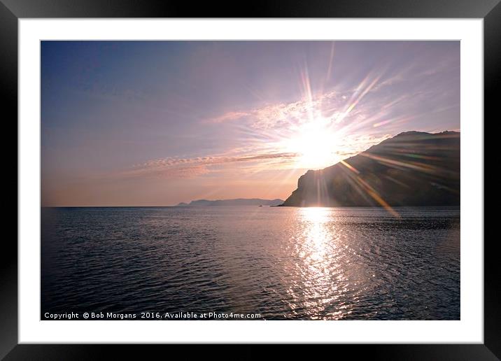 Sunrise Over Skopelos Town Harbour Framed Mounted Print by Bob Morgans