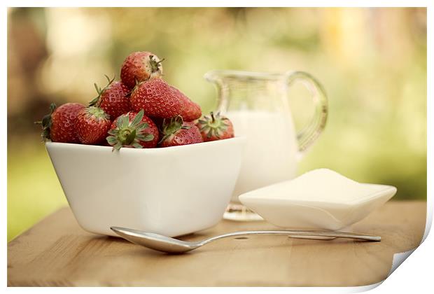Strawberries & Cream Print by Tara Taylor