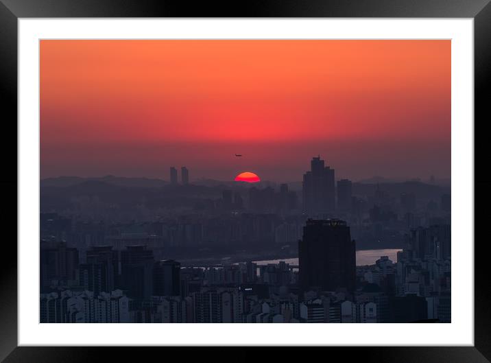 Red Sunset Framed Mounted Print by Ambir Tolang