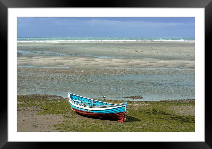 Boat on the Parrog Sands Pembrokeshire Coast  Framed Mounted Print by Nick Jenkins