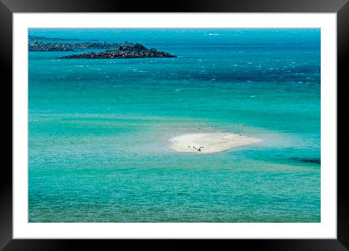 Sand Bar and Sea Scillies Framed Mounted Print by Nick Jenkins