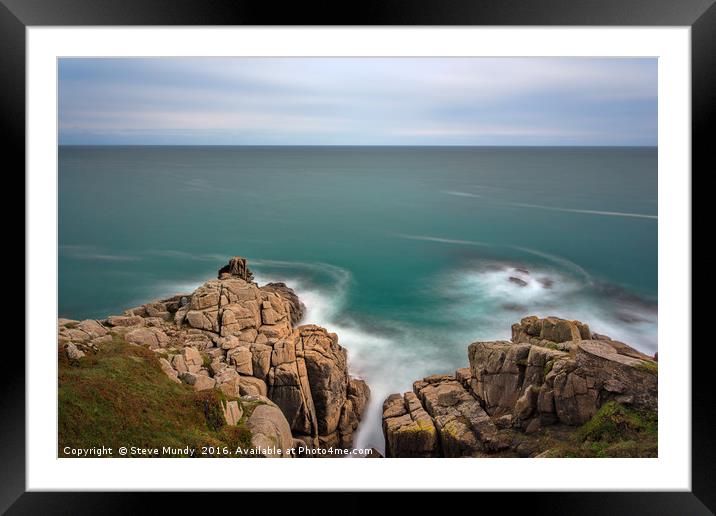 All Calm at the Minack Framed Mounted Print by Steve Mundy