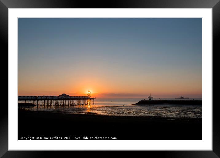 Herne Bay Sunset Framed Mounted Print by Diane Griffiths