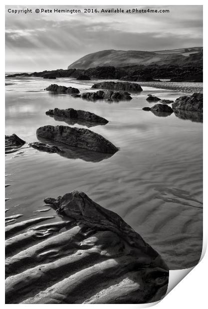 Croyde beach in North Devon Print by Pete Hemington