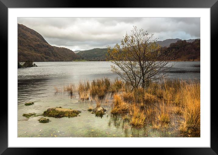 Llyn Dinas Lake in Nant Gwynant Snowdonia National Framed Mounted Print by Nick Jenkins