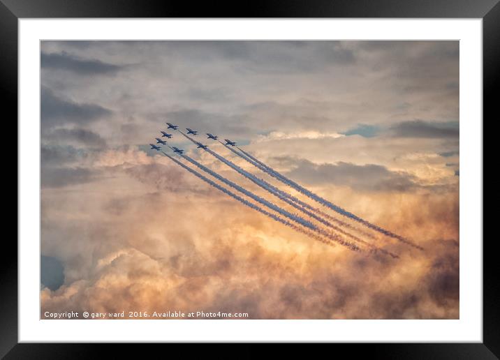 Red Arrows Sunset Show! Framed Mounted Print by gary ward