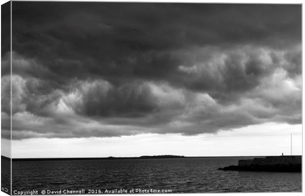 Hilbre Island Storm  Canvas Print by David Chennell