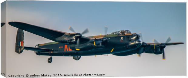 The Mighty Lancaster Bomber Takes Flight Canvas Print by andrew blakey