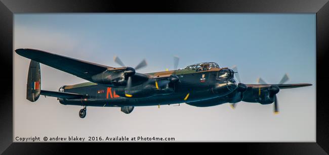 The Mighty Lancaster Bomber Takes Flight Framed Print by andrew blakey