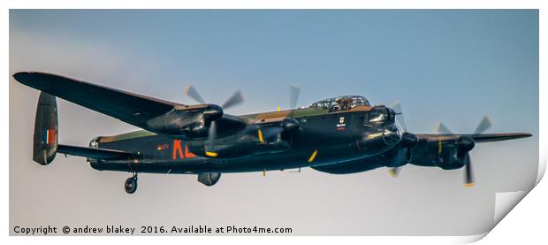 The Mighty Lancaster Bomber Takes Flight Print by andrew blakey