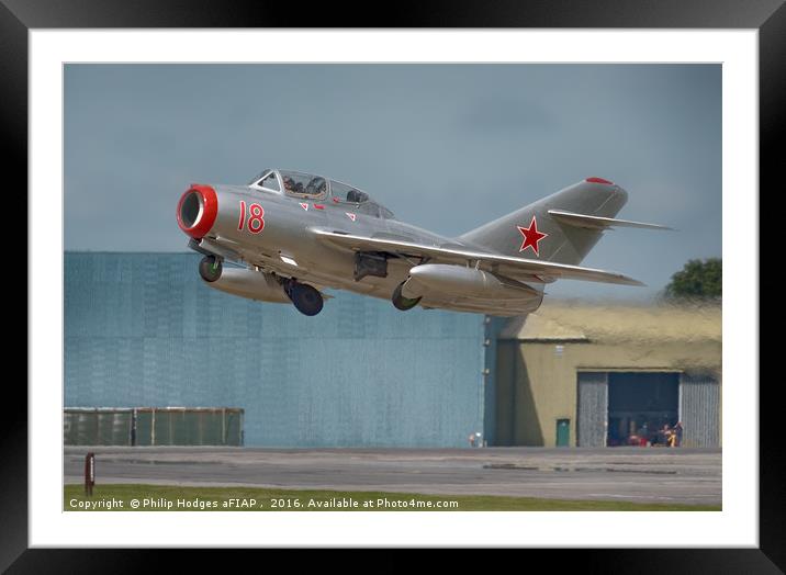 Mikoyan-Gurevich MiG-15UTI Framed Mounted Print by Philip Hodges aFIAP ,