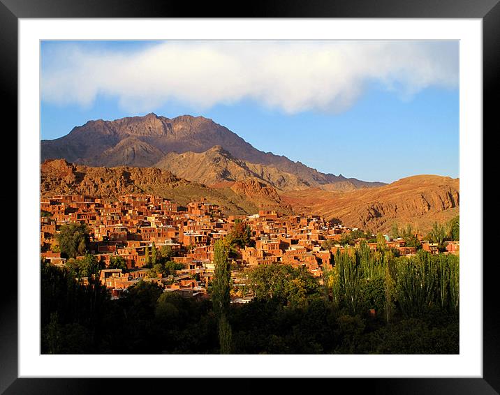 Red Village Framed Mounted Print by Shervin Moshiri