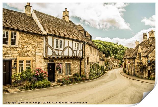 Castle Combe Village Print by Anthony Hedger