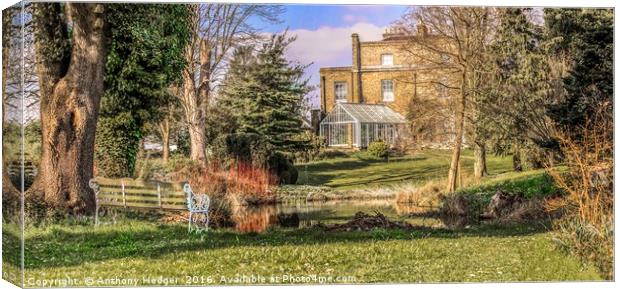 Myddleton House and Gardens Canvas Print by Anthony Hedger