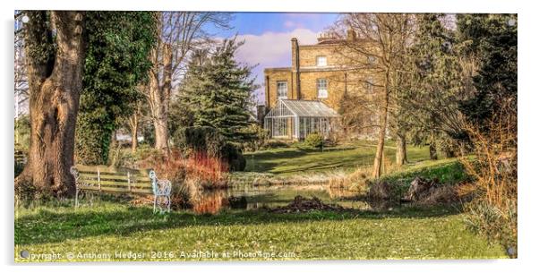 Myddleton House and Gardens Acrylic by Anthony Hedger
