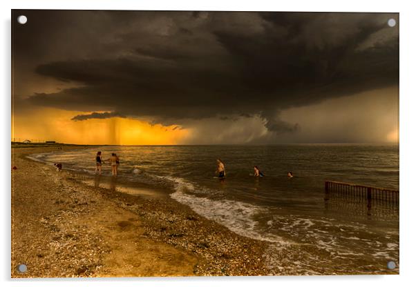 Heacham Beach before the storm Acrylic by Alan Simpson
