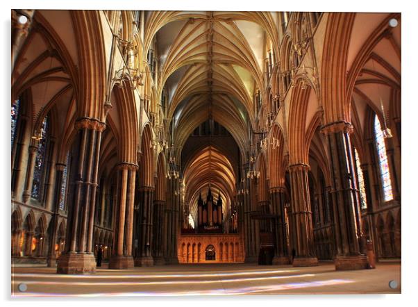 The Nave - Lincoln Cathedral  Acrylic by Jon Fixter