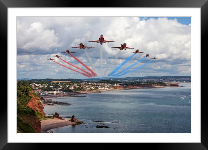 Red Arrows at Dawlish air show Framed Mounted Print by Oxon Images