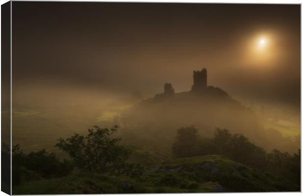 Dolwyddelan castle in the mist Canvas Print by Rory Trappe