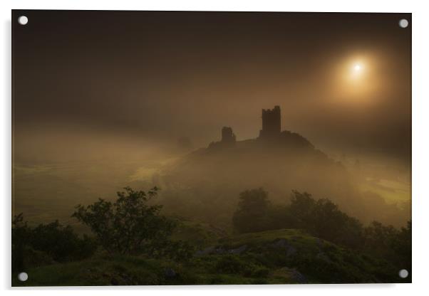Dolwyddelan castle in the mist Acrylic by Rory Trappe