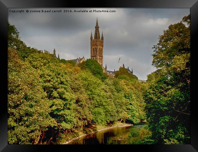 Glasgow University from the River Kelvin Framed Print by yvonne & paul carroll